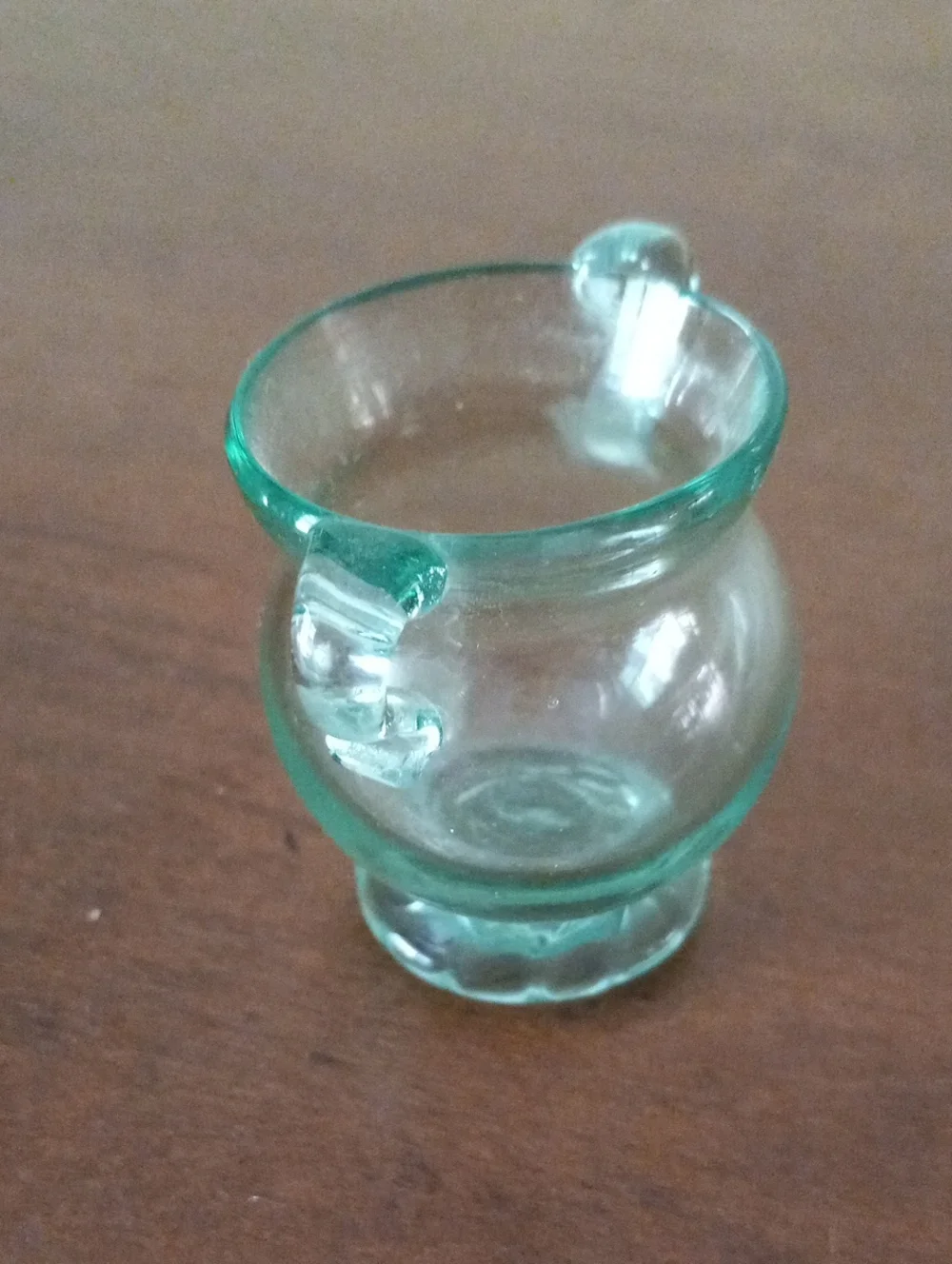 Small Two-Handled Glass Vase in Pale Aqua